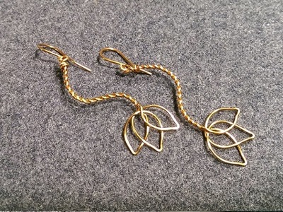 Lotus earrings - How to make wire jewelery 190