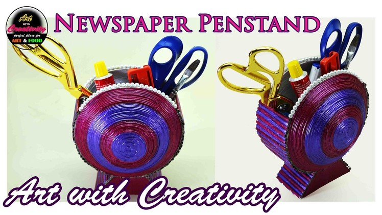Newspaper Penstand | Newspaper Basket | handmade | DIY | Art with Creativity 146