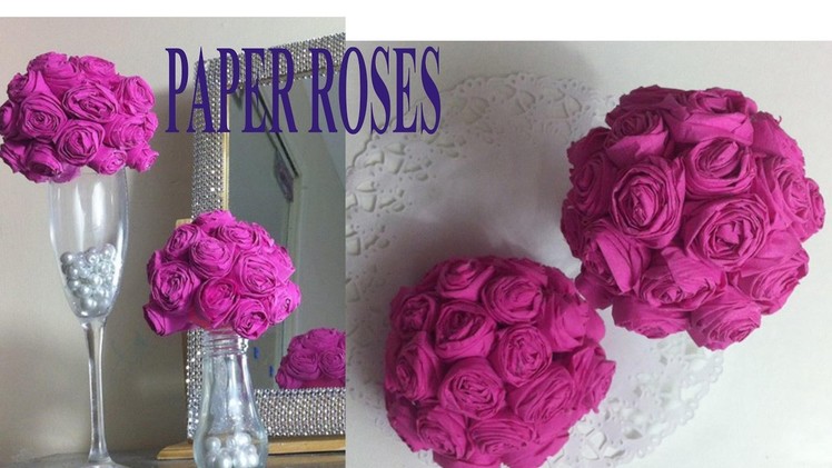 Paper towel rose balls for party decor,wedding,home decor.