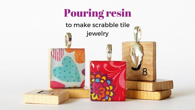 Pouring resin on scrabble tile jewelry in under 60 seconds