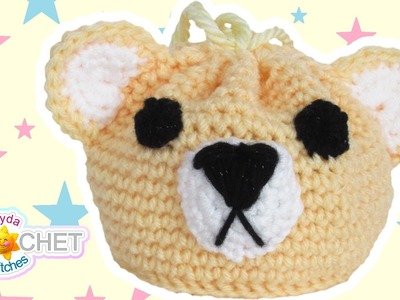 Teddy Bear Drawstring Bag - Crochet Tutorial