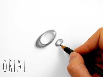 Tutorial | How to draw a water drop on white paper with graphite pencils | Emmy Kalia