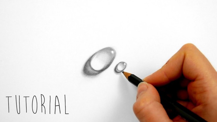 Tutorial | How to draw a water drop on white paper with graphite pencils | Emmy Kalia