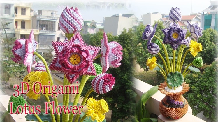 3D ORIGAMI LOTUS FLOWER | PAPER LOTUS FLOWER HANDMADE DECORATION