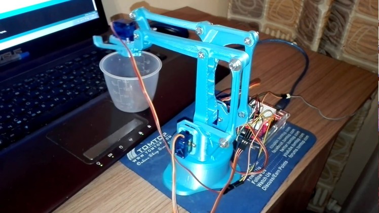 3DoF 3D Printed DIY Robotic Arm (Manipulator) with servo motors and Arduino