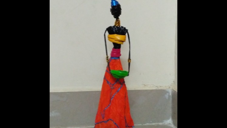 African Doll Making with News Paper Tubes