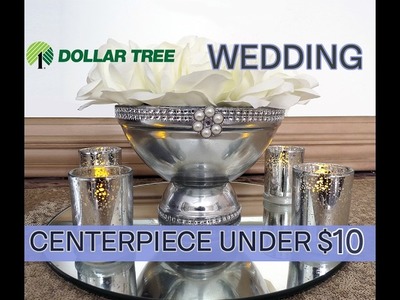 D.I.Y.  Beautiful Dollar Tree Pedestal Wedding Centerpiece -  Under $10 - 2017