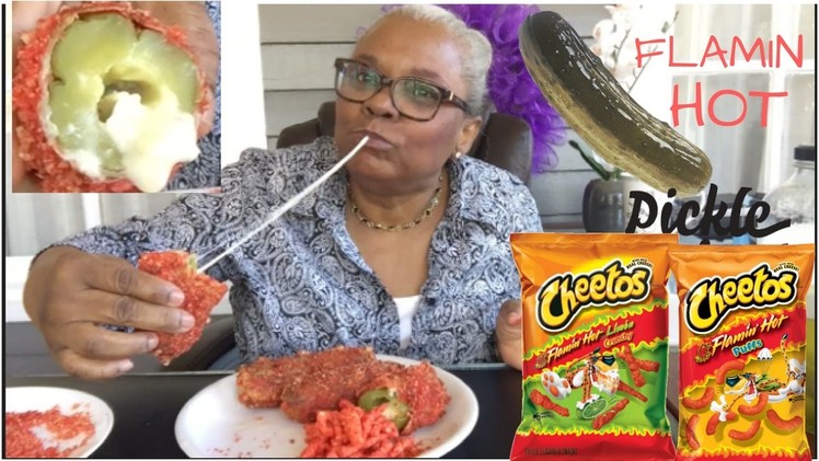 DIY  FLAMIN HOT CHEETO STUFFED DEEP FRIED PICKLES | HOW TO MAKE the ONLY CHEETOS PICKLES  (MUKBANG)