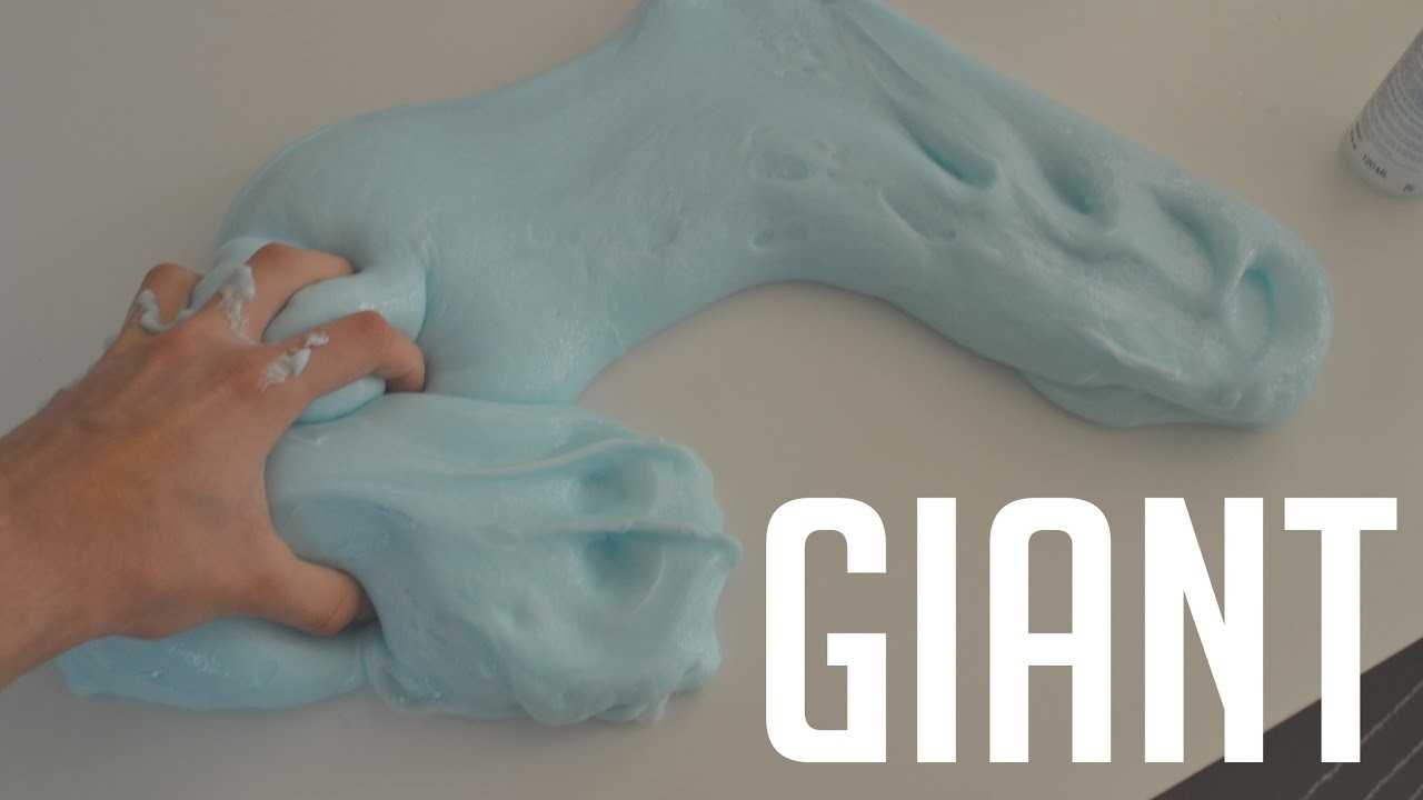 Diy Giant Fluffy Slime With Shaving Cream No Borax Very Satisfiying