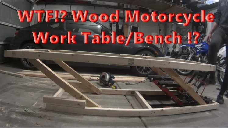 DIY Home made Adjustable Wood Motorcycle Work Table for 20 Bucks