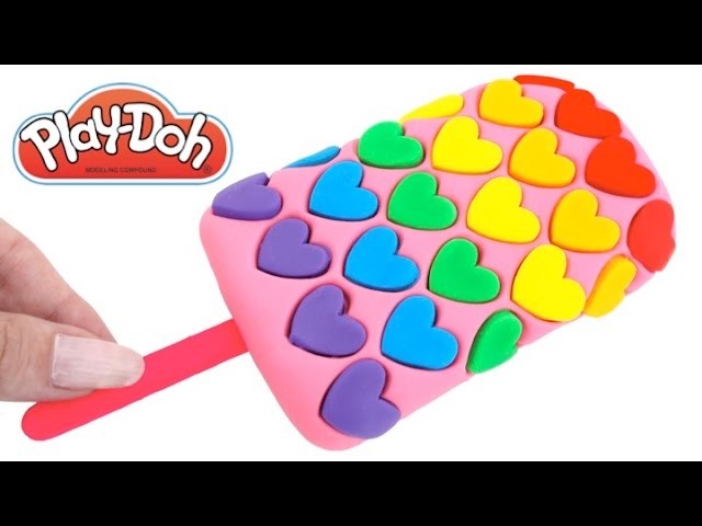 DIY How to Make Play Doh Heart Popsicle Modelling Clay Learn Colors RL