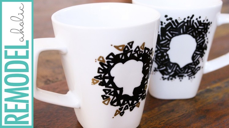 DIY Silhouette Sharpie Mugs for Valentines Day