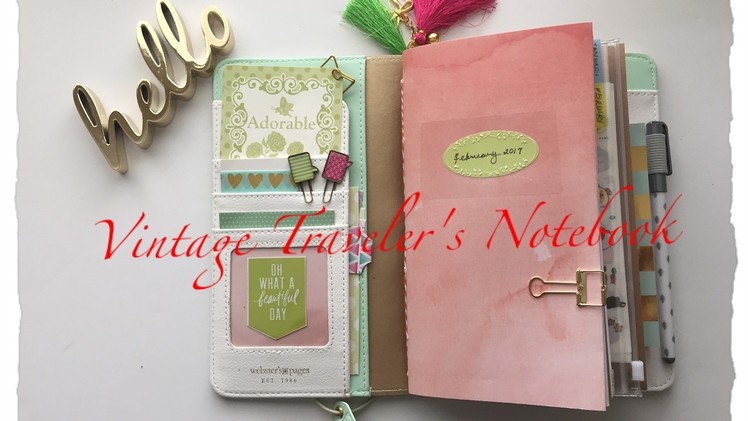 DIY Travelers Notebook February 2017 Insert - Vintage Theme