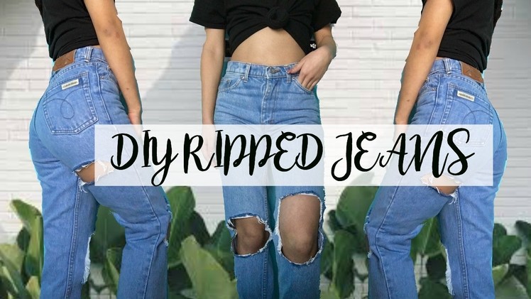 DIY Tumblr Ripped Jeans