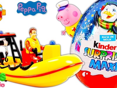 Kinder Maxi Surprise Egg Santa Claus Fireman Sam Rescue Neptune Lifeboat Sam Le Pompier ToysMiredo