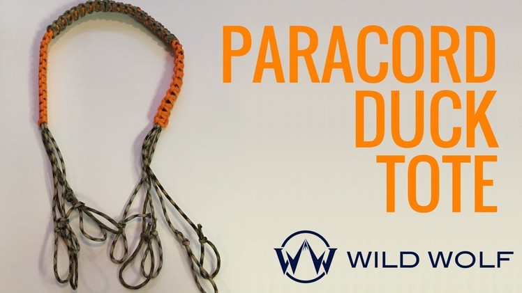 Paracord Duck Tote - DIY Game Carrier for all Waterfowl Hunters
