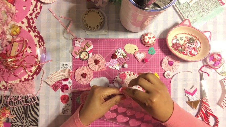 #14  Valentine's Day Series 2017 - Cute DIY Embellishments - for Flipbag or  Pocket Letter