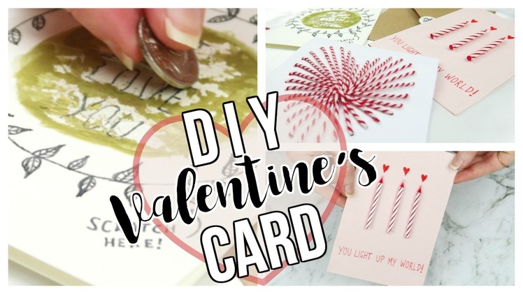 3 DIY Valentine's Day Cards | Easy & Simple Last Minute Gift Ideas | Pinterest Inspired