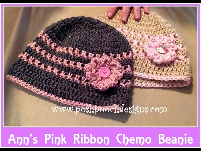Ann's Pink Ribbon Chemo Beanie Crochet Pattern 2