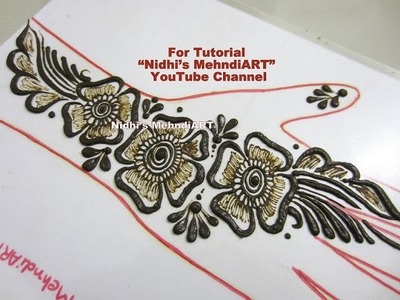 Beautiful Shaded Arabic Floral Henna Mehndi Design Tutorial Step by Step
