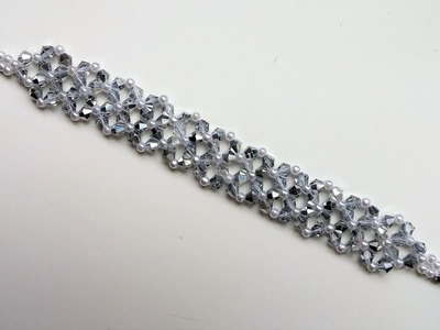 Crystal Bicones Bracelet. DIY Elegant Bracelet