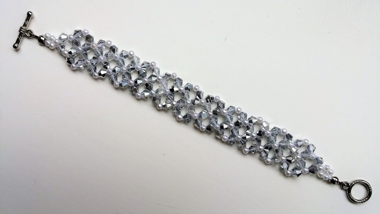 Crystal Bicones Bracelet. DIY Elegant Bracelet
