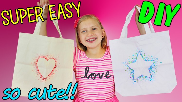 DIY Canvas Tote Bag - SUPER Easy Valentine Paint Craft