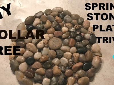 DIY DOLLAR TREE SPRING TIME STONE PLATE.TRIVET-How To