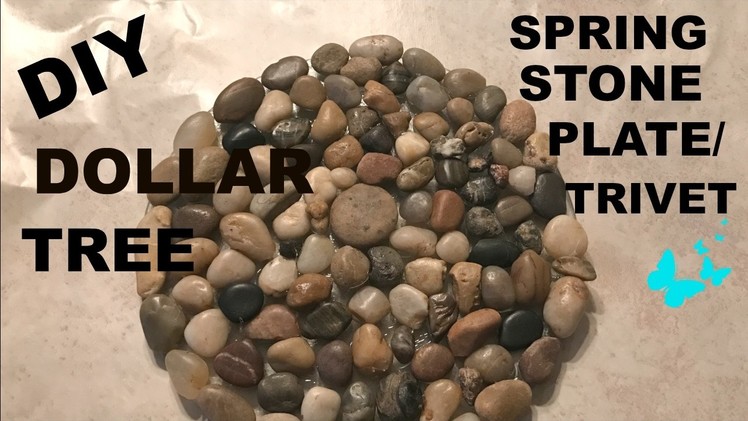 DIY DOLLAR TREE SPRING TIME STONE PLATE.TRIVET-How To