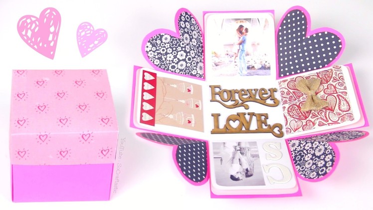DIY EXPLODING BOX - Valentines Day Gift Idea - SoCraftastic
