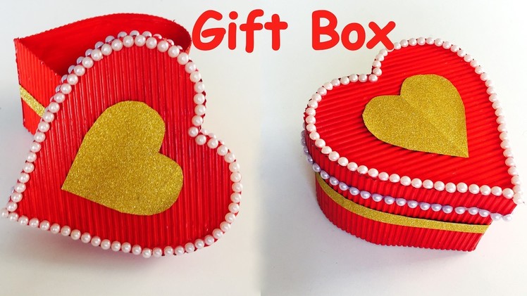 DIY - How to make HEART GIFT BOX?. valentine day gift box. paper craft.