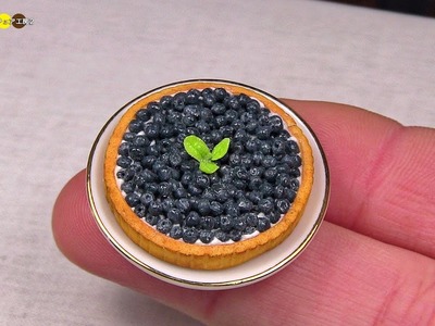 DIY Miniature Blueberry Tart (Fake food)　ミニチュアブルーベリータルト作り