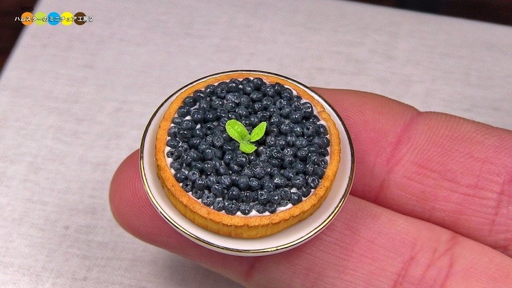 DIY Miniature Blueberry Tart (Fake food)　ミニチュアブルーベリータルト作り