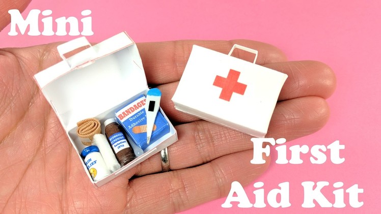 DIY Miniature First Aid Kit  & Accessories - Band Aids, Thermometer, Medicine - Doll Crafts