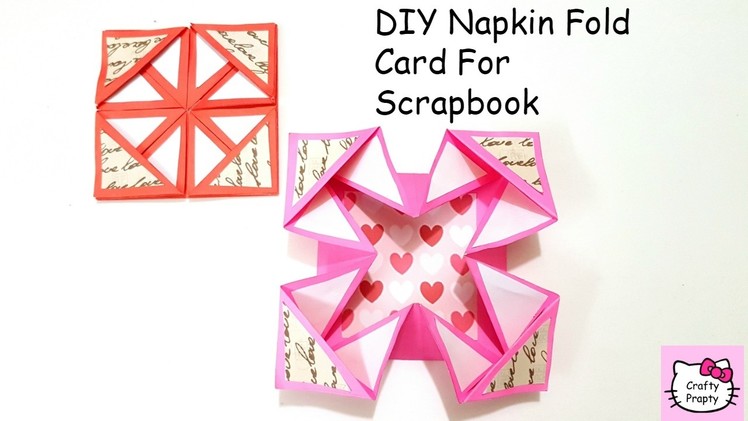 DIY Napkin Fold Card for scrapbook.Tutorial for Scrapbook.tutorial for Explosion box