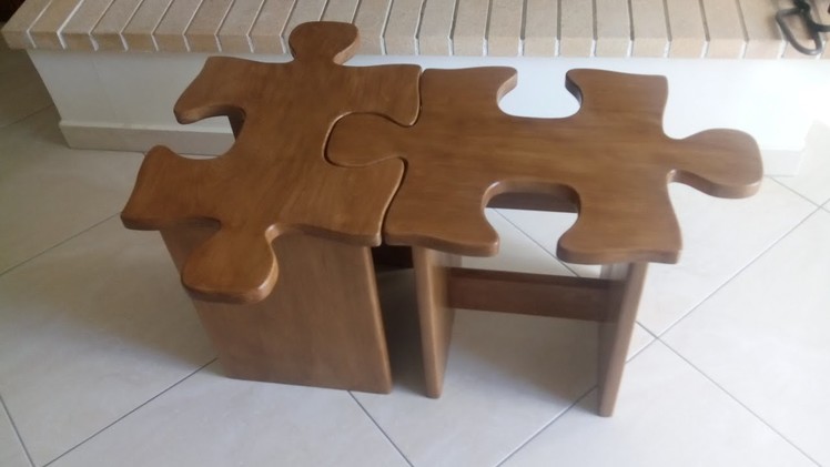 DIY puzzle coffee table or stool how to Simply Make it . 