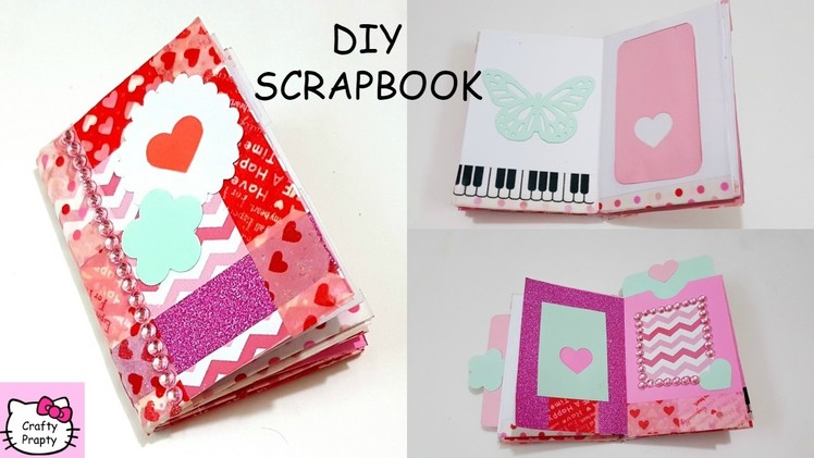 DIY Scrapbook Tutorial.How to make mini diary.Diy mini Scrapbook.Diy mini Notebook.valentines day