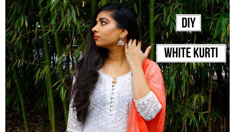 DIY White Indian Kurti with lining (Potli button) | FashionMoksha