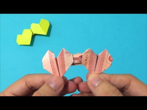 Easy Origami How to Make Double Banknote Love Heart 简单手工折纸 钞票双爱心形 簡単折り紙 紙幣ダブルハートです