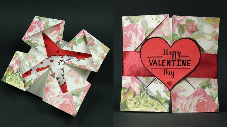 Happy Valentine Love Message Card DIY - Napkin Fold Valentine Card Step By Step