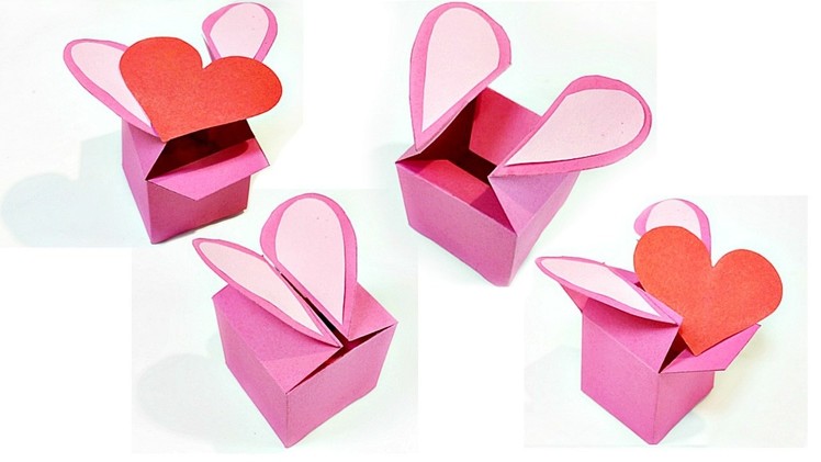 Heart Shaped Gift Box template valentine love heart diy tutorial making easy ideas secret message