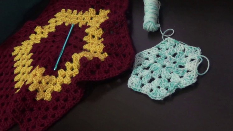 Hexagon Baby Blanket - hexagon motif - crochet in English