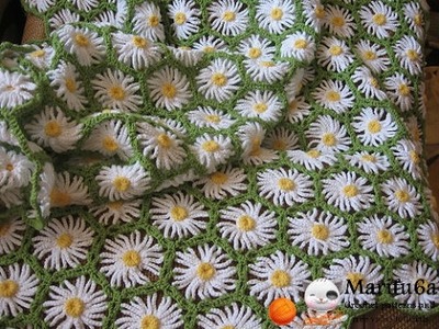 How to crochet daisy afghan blanket free easy pattern tutorial