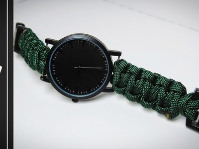 How to make a Cobra Stitch Paracord Watch Band With Buckle [Tutorial]
