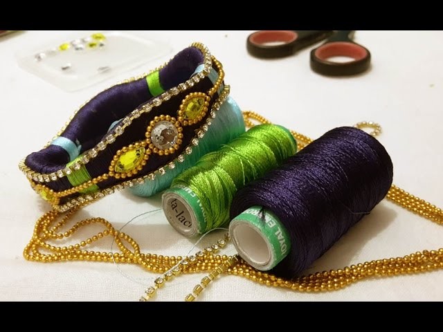Making of  Designer silk thread Bridal Bangles at home : tutorial