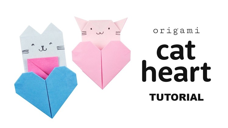Origami Cat Heart Tutorial ♥︎ DIY ♥︎ Collab with Origami Tree ♥︎