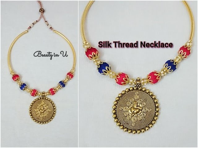 Simple and Beautifull Silk Thread Necklace | Tutorial