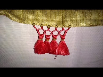 Simple Saree Kuchu.tassel with Beads Design - 2 Tutorial for Beginners. !