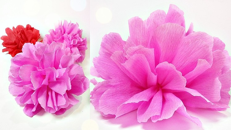 Tissue paper flowers peonies.DIY Paper Peony(rose) Flower Decorations tutorial easy for kids making