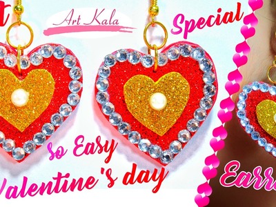 Valentine Day special Heart shape earrings  | So easy  | Valentine day gift  | DIY  | Artkala 102